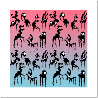 Funky Mammals Sunset Silhouette Posters and Art